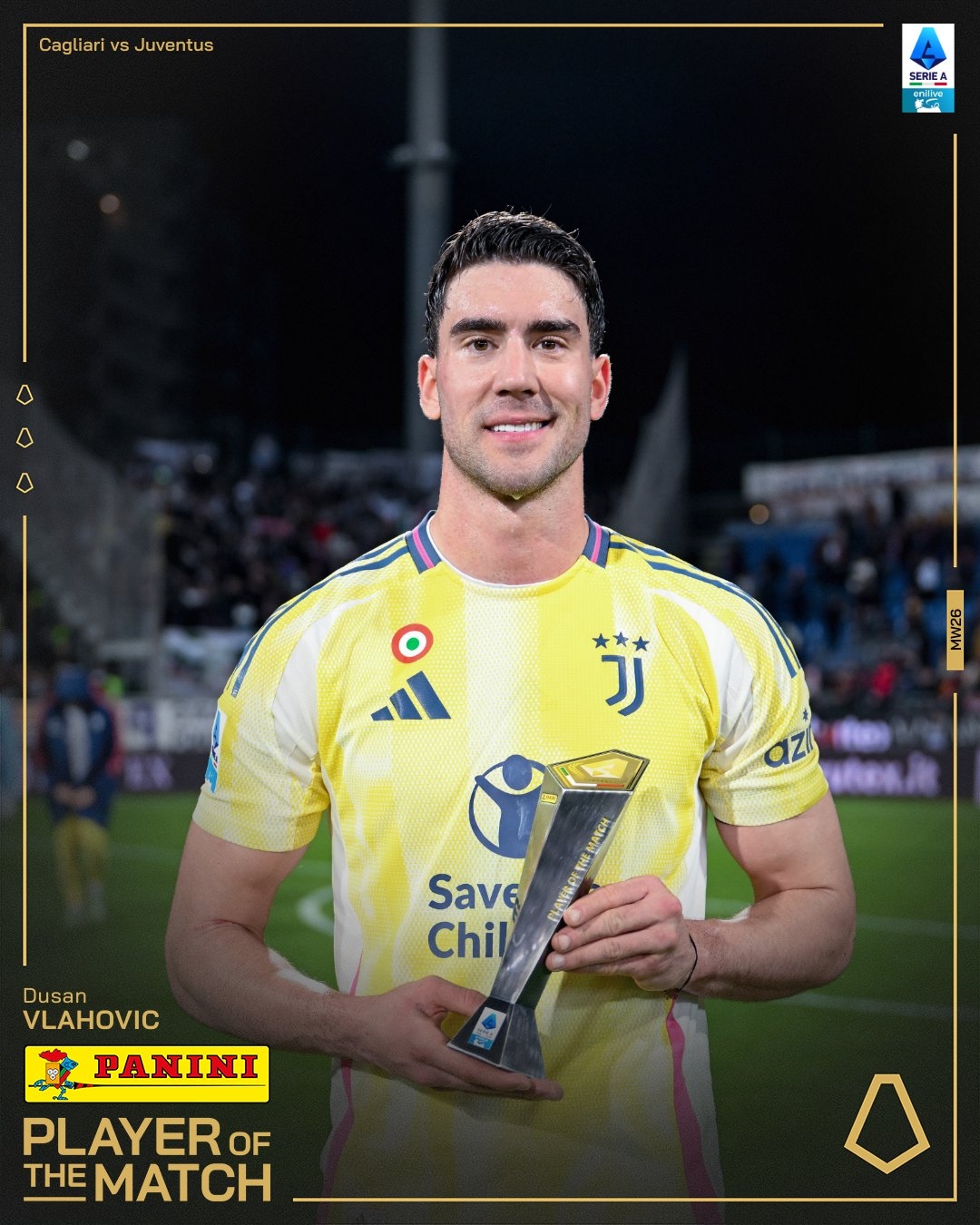  打進(jìn)致勝進(jìn)球！弗拉霍維奇當(dāng)選尤文1-0卡利亞里全場(chǎng)最佳球員